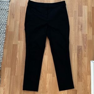 LOFT Skinny Zip Pocket Black Ankle Pant Cropped High Waist